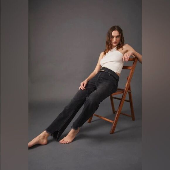 Free People Tapered Baggy Jeans In Panther - Picture 4 of 8